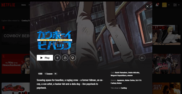 Watch Cowboy Bebop all Episodes on NetFlix From Anywhere in the World - 88