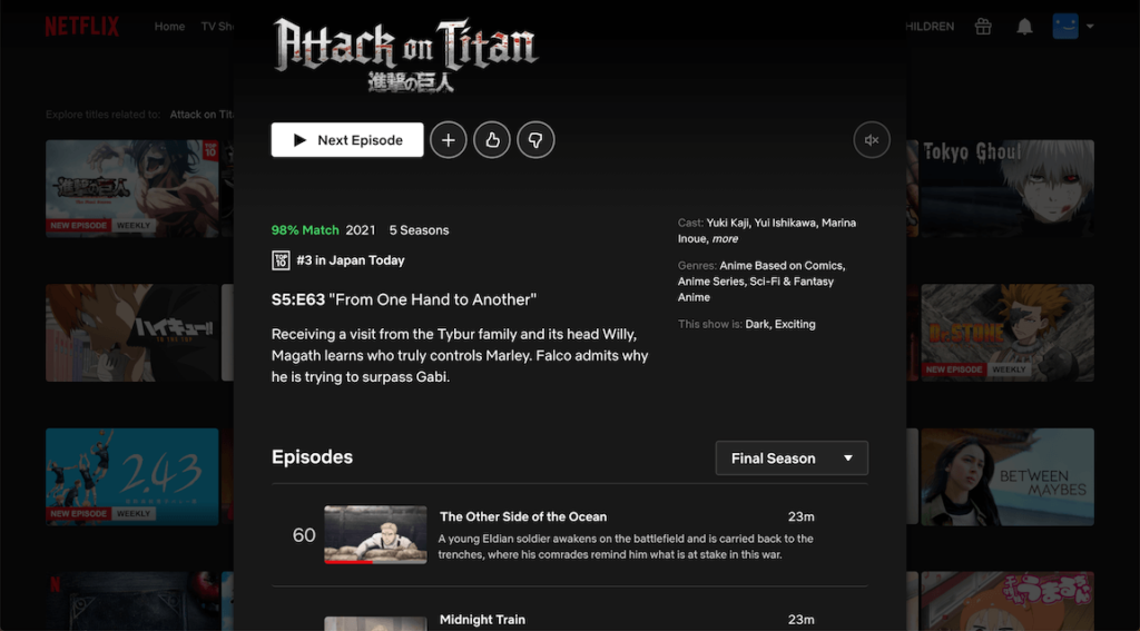 Regardez Attack on Titan toutes les 5 saisons sur Netflix avec sous titres anglais - 93