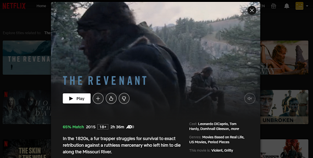 what application can i watch the revenant on