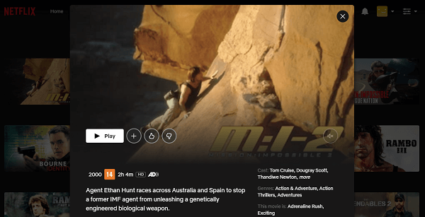 Watch Mission  Impossible II  2000  on Netflix From Anywhere in the World - 19