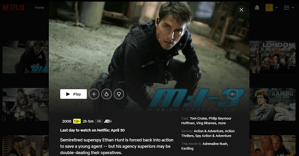 Watch Mission  Impossible III  2006  on Netflix From Anywhere in the World - 81