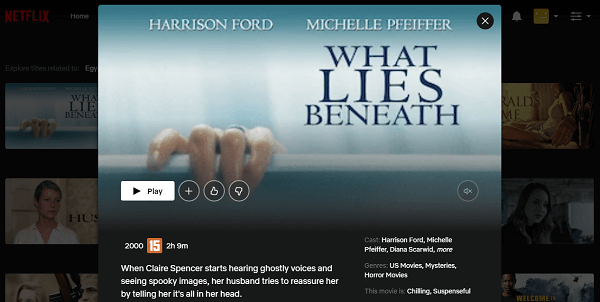 Watch What Lies Beneath  2000  on Netflix From Anywhere in the World - 99