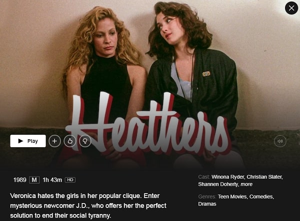 Watch Heathers  1989  on Netflix From Anywhere in the World - 97